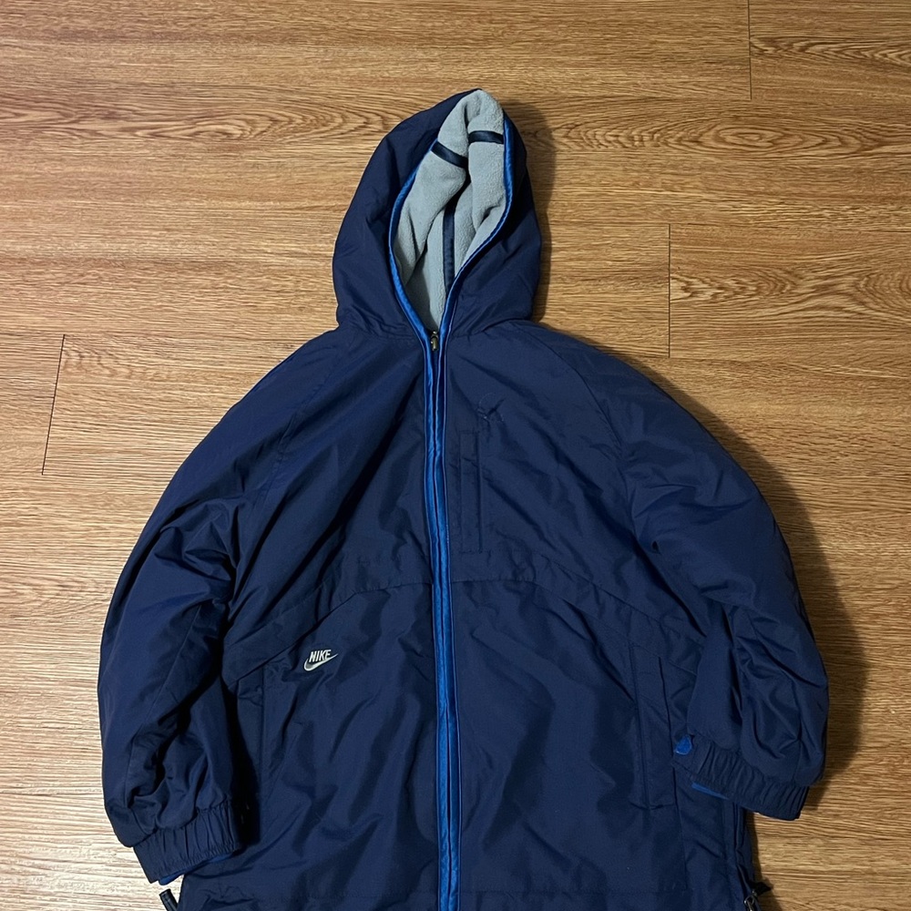 Nike Blue and Gray Varsity Bomber Jacket